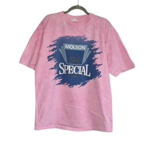 Vtg Molson Special Alcohol Beer Tie Dye T-shirt